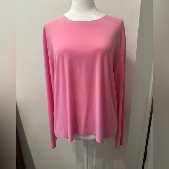 NORMA KAMALI • Long Sleeve Crew Neck Top in Pink • XS 34 - Picture 1 of 3